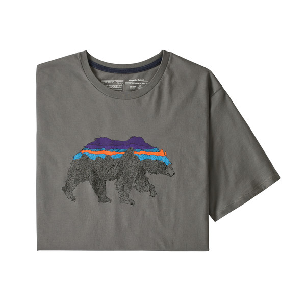 Patagonia M' S Back For Good Organic T-shirt - Noble Grey W/bear - Miehet - XL