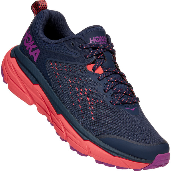 Hoka One One W Challenger Atr 6 Wide - Black Iris / Hot Coral - Naiset - 7