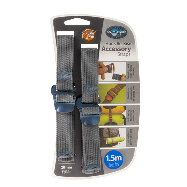 Sea to Summit Tie Down Accessory Straps With Hook 20mm 1.5m - Nocolor - OneSize