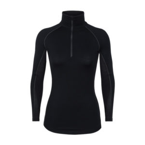 Icebreaker Wmns 200 Zone Ls Half Zip - Black/mineral - Naiset - XS