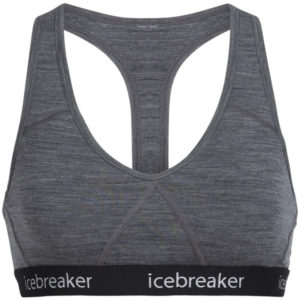 Icebreaker Sprite Racerback Bra - Gritstone Hthr/black - Naiset - XL