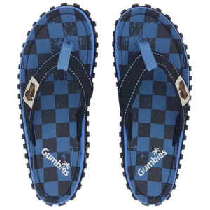 Gumbies Islander Canvas Flip-flops - Blue Checker - Unisex - 45