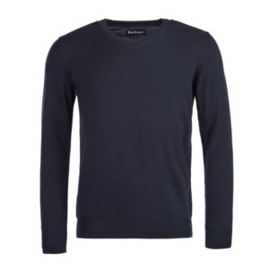 Barbour Pima Cotton V-neck - Navy - Miehet - XL