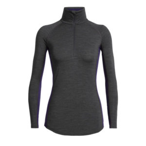 Icebreaker Wmns 200 Zone Ls Half Zip - Jet Hthr/lotus - Naiset - M