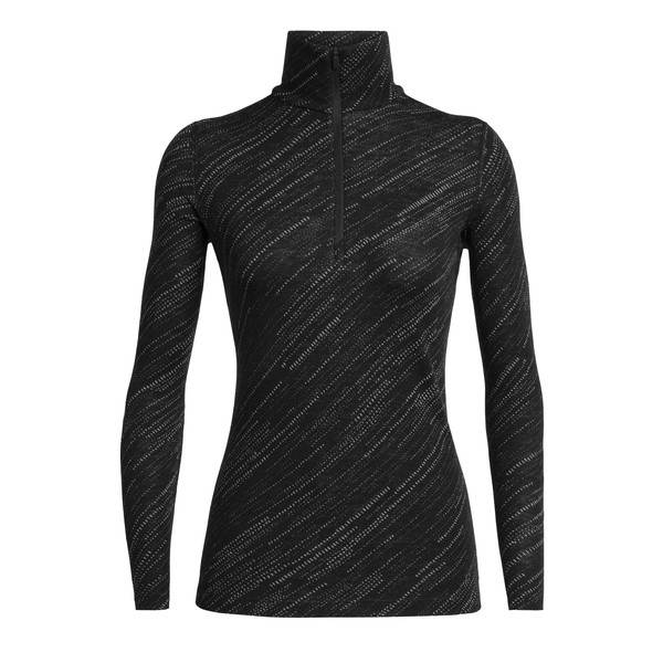 Icebreaker Wmns 250 Vertex Ls Half Zip Snow Storm - Black - Naiset - XS