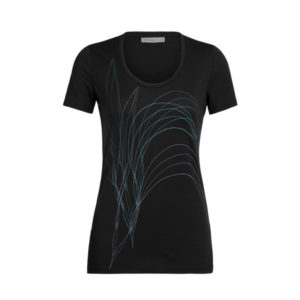 Icebreaker Wmns Tech Lite Ss Scoop Leaf - Black - Naiset - XS