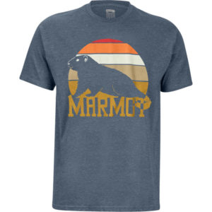 Marmot Dawning Marmot Tee Ss - Navy Heather - Miehet - L