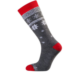 Bola Merino Holiday Sock - Grey/red/white - Unisex - 36-40