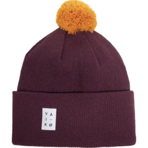 VAI-KO Ilo Beanie - Bordeaux Brown Autumn Gold Pom - Unisex - OneSize