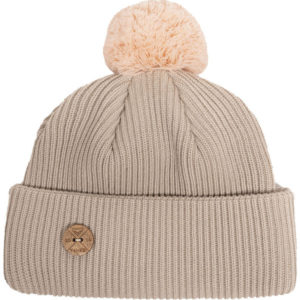 VAI-KO Timberjack Pom Beanie - Beige Salmon Pink Pom - Unisex - OneSize