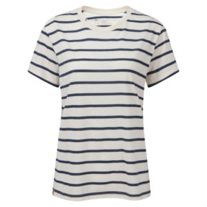 Tentree W Breton Stripe T-shirt - Elm White/dress Blue - Naiset - L