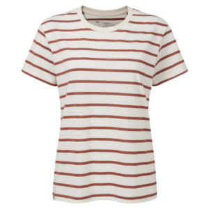 Tentree W Breton Stripe T-shirt - Elm White/henna Red - Naiset - M