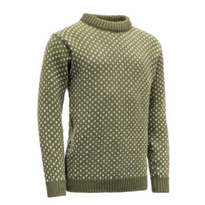 Devold Nordsjø Sweater Crew Neck - Olive - Unisex - S