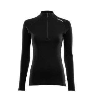 Aclima Warmwool Mock Neck W/zip W - Jet Black - Naiset - XL