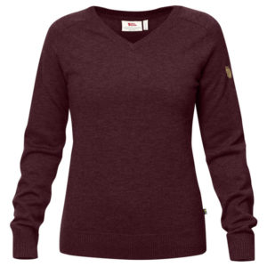 Fjällräven Sörmland V-neck Sweater W - Dark Garnet - Naiset - M