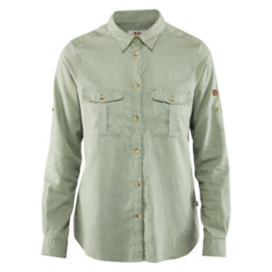 Fjällräven Övik Travel Shirt Ls W - Sage Green - Naiset - L