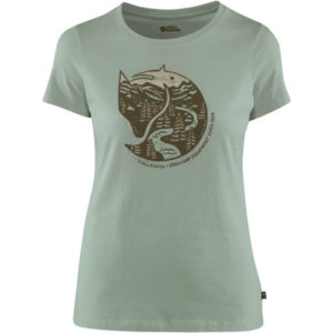 Fjällräven Arctic Fox Print T-shirt W - Sage Green - Naiset - S