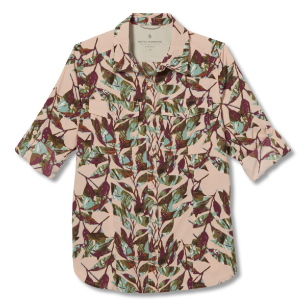 Royal Robbins Bug Barrier Expedition Ii L/s Print - Evening Sand Sprig Pt - Naiset - XL