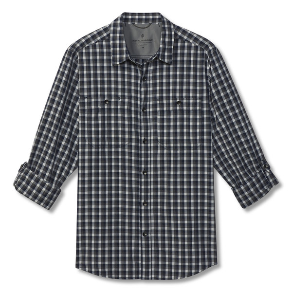 Royal Robbins Bug Barrier Vista Dry Plaid L/s - Navy - Miehet - S