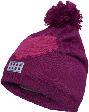 Agata 711 Girls Knit Hat Tummanpunainen 56