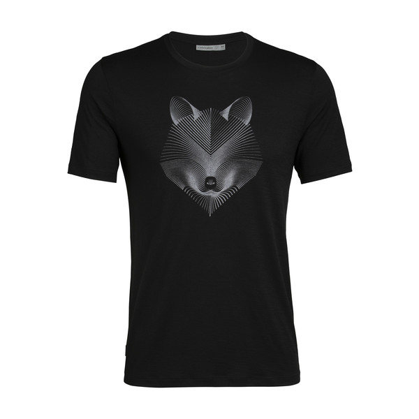 Icebreaker Mens Tech Lite Ss Crewe Arctic Fox - Black - Miehet - S