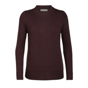 Icebreaker Wmns Waypoint Crewe Sweater - Merlot Hthr - Naiset - S