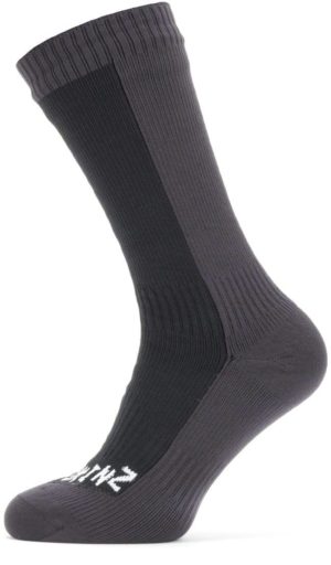 Waterproof Cold Mid Length Sock Musta / Harmaa XL