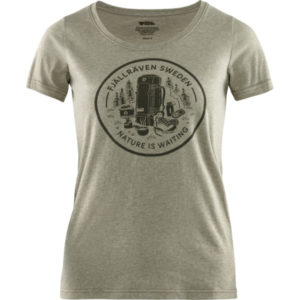 Fjällräven Fikapaus T-shirt W - Light Olive-melange - Naiset - M