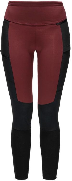 Fjell Hybrid Tights Women Tummanpunainen/Musta XXL