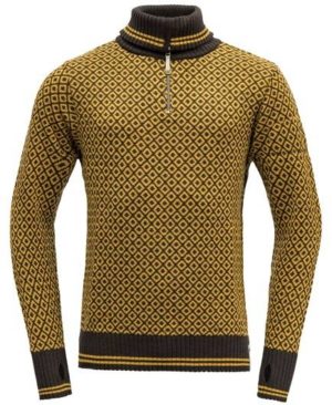 Slogen Zip Neck Ruskea / Keltainen XL