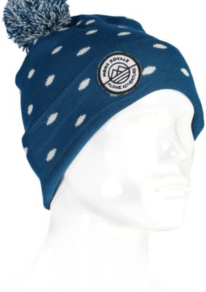 Pom-pom Beanie Sininen / Valkoinen