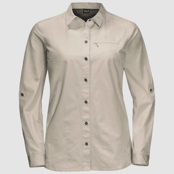 Lakeside Roll-up Shirt Women Vaaleanharmaa XXL